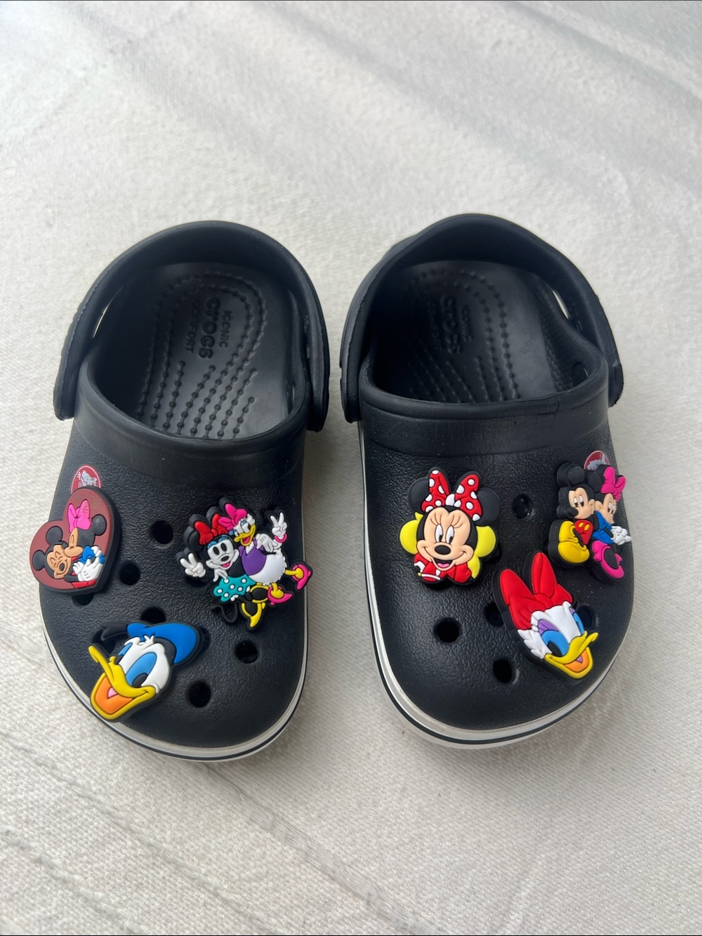 CROCS Kids Black Clogs with Disney Character Jibbitz Unisex